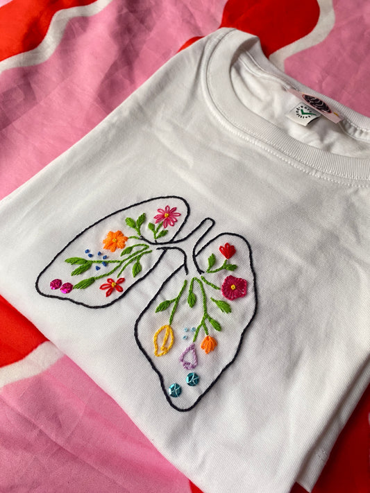 T-SHIRT “POLMONI FIORITI”